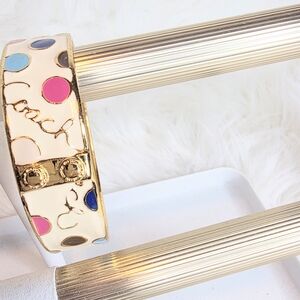 Coach Polka Dot Bangle Bracelet -Gold Tone Enamel Hardware Muticolor  etc.